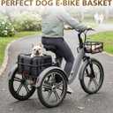 Bike Pet Bag for Tricycle, Foldable Rear Basket Bag with Mesh Ventilation & Secure Straps for E-Trike, Waterproof Polyester, Quick-Release Pannier, for Small Dogs & Cats up to 22 Lbs