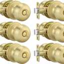 Goldenwarm Gold Door Knobs Interior, 6 Pack Privacy Door Knobs Keyless Door Lock for Bedroom Bathroom Brushed Gold Door Knob Handles