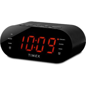 Timex T231G AM/FM Dual Alarm Clock Radio with 1.2-Inch Display and Line-in Jack (Gunmetal) (Black)