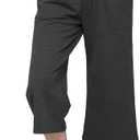Lock and Love Womens Capri Pants Loose Yoga Pants Wide Leg Drawstring Comfy Lounge Pajama Capris Sweatpants with Pockets (X-Large, Wb2381_charcoal)