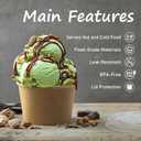 ESSENTIAL Paper Ice Cream Cups with Lids, 50pcs 8oz Disposable Dessert Bowls with Lids for Hot or Cold Food, Paper Snack Containers for Sundae, Frozen Yogurt, Soup (Brown)