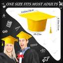 JaGely 10 Pcs Adult Graduation Cap with Tassel Felt Grad Hat for Men Women Bachelor Master College Costume Accessory (Gold)