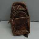 Le'aokuu Men Outdoor Casual Travel Hiking Tea Crossbody Chest Sling Bag Rig One Shoulder Strap Bag Backpack Men Leather