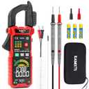 KAIWEETS Smart Digital Clamp Meter with D-Shaped Jaws, Clamp Multimeter with Inrush Current Function, Auto-ranging Amp Meter Built-in HD Color Screen, Measures AC/DC Current Voltage Temperature NCV (KC602)
