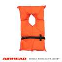Airhead Type II Keyhole Life Jacket for Adults & Kids - U.S. Coast Guard Approved Boating Safety Life Vest for Youth & Child, Adjustable Open-Side Universal Fit, 2-Pack, Adult, Orange