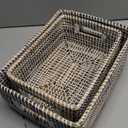 Set Of 2 Woven Storage Baskets, Sizes 10.5 × 14 In And 9 × 12 In. Ideal For Organizing Shelves, Closets, Bathrooms, Or Living Spaces. Durable, Lightweight, And Versatile For Home Storage.