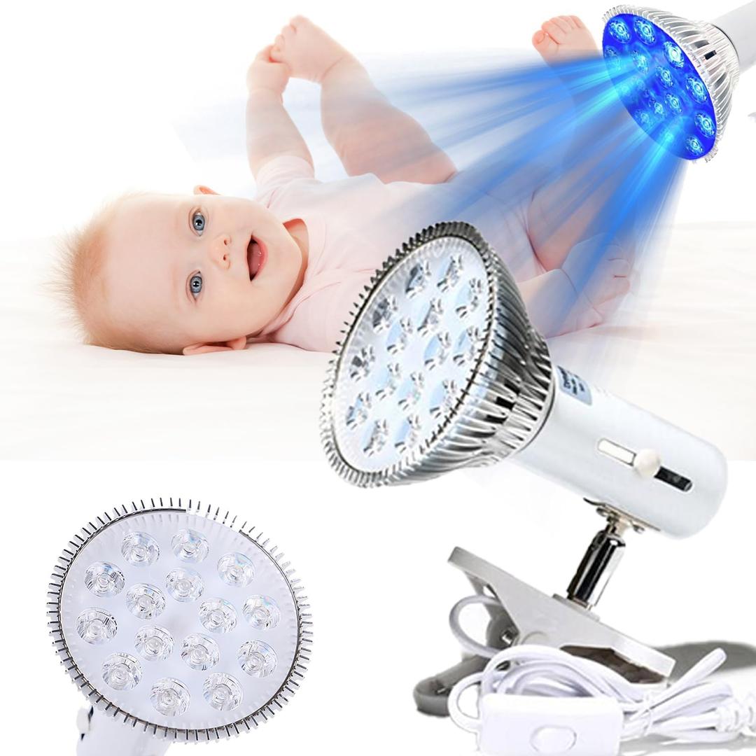 Portable Blue Light lamp for Newborns wavelength 460nm 18 LEDLight creat Nursery or in Home to Helping Jaundice Body EliminateRestore Skin to whiten Light Therapy