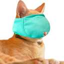 Cat Muzzle with Breathable Mesh, Cat Mouth Guard Muzzle for Prevent Biting Chewing Grooming,Anti Scratch (L,Green)