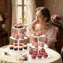 EI 10Pack White Cake Stand Serving Trays for Party,Dessert Table Display Set,3 Tier Cupcake Stands Appetizer Trays for Birthday Wedding Anniversary
