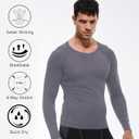 Men's Compression Shirts Long Sleeve Athletic Workout T-Shirt Running Cool Dry Tops Active Base Layer Undershirts (XXL)