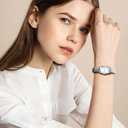 Avaner Elastic Strap Wrist Watches: Stretch Band Gold Silver Easy Reader Bracelet His and Her Bangle Wrist Watches for Men Women