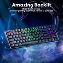 Redragon Wireless Gaming Keyboard, BT/2.4Ghz Tri-Mode Mechanical Keyboard with Aluminum Pannel, Hot-Swap Red Switch, Programmable 87 Keys TKL, LED Rainbow Backlit - K552-KRS (Black)