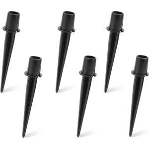 6pcs Metal Replacement Stakes, 5.34x0.83in Solar Light Parts Aluminum Alloy Metal Replacement Stake Lights Spike Replace for Landscape Lamps Pole Outdoor Outside Garden Ground Yard Pathway Replacement