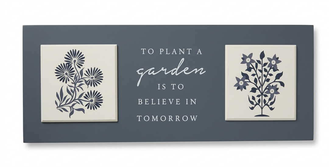 To Plant A Garden is to Believe In Tomorrow Sign, Hanging Wooden Plaques Decor, Flower Artwork for Home Decor, Garden Hanging Decor for Outdoor, Garden Yard Decor, Backyard Decor