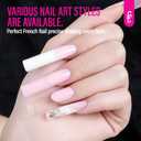 HUCHU 3D French Dual Forms for Polygel: Easy Nail Form Creates French Apex Nails for Builder Gel Acrylic Nail Extensions DIY - 5S Easy Removal Reusable Nail Forms for Professional -120pcs 15Size