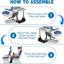 2 x Airplane Foot Hammock for Plane Travel, Heavy-Duty Adjustable Foot Rest with Reinforced Metal Buckles, Ergonomic Bamboo Foot Hammock with Eye Mask & Neck Pillow, Portable Airplane Travel Essentials (Black-3pack)