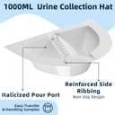 6 Pack Urine Collection Hat for Toilet, 32oz/1000cc Urine Catcher Specimen Collection Pans for Women, Urine Collector for Women and Men