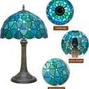Tiffany Lamp Stained Glass Table Lamp Sea Blue Bedside Lamps Bedroom Living Room Dining Room Office Decoration Desk Lamp Home Decoration Creative Gift