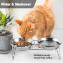 Elevated Cat Bowls, 5.9 Inch Wide Stainless Steel Cat Food Bowls with Metal Stand Whisker Stress-Free, Raised Food and Water Dish for Cats, Kitten