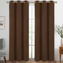 Diraysid Chocolate Brown Grommet Blackout Curtains for Bedroom Thermal Insulated Room Darkening Curtains Drapes, 42 x 84 inch, 2 Panels
