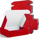 Spakon 50 Packs Shipping Boxes Cardboard Corrugated Mailer Packaging Boxes for Small Business Cute Small Box Cardboard Carton Box Mailers for Packaging Product(Red,9 x 6 x 2.36 Inches)