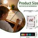 Watercolor Workbook, Water Coloring Book,Watercolor Paint Set, Beginner-Friendly Watercolor Workbooks, with 12 Colors Watercolor Paint Set with Paint Brush (2PC(A+B))