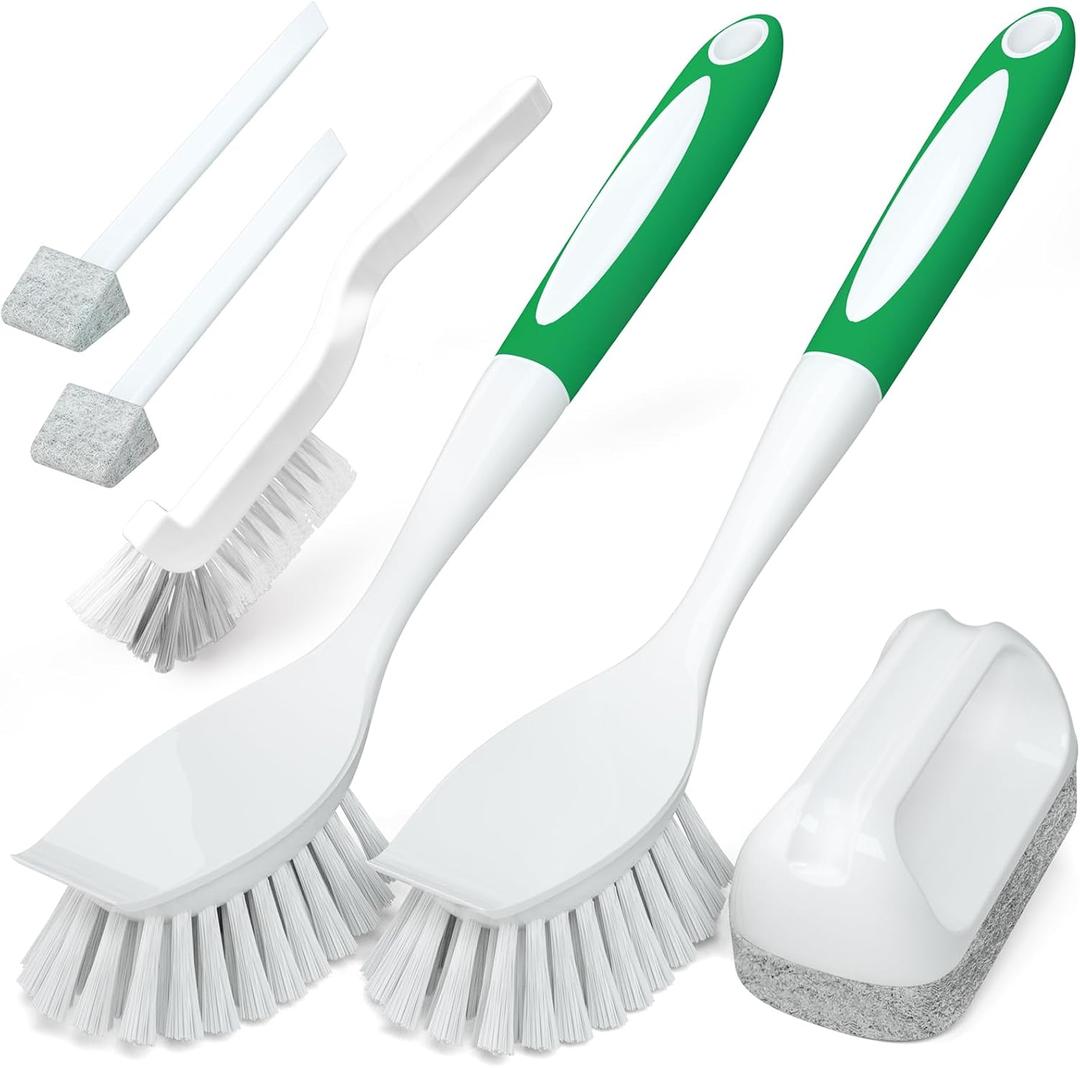 Holikme 5Pack Kitchen Cleaning Brush, Green