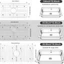 24" x 12" Stainless Steel Sink Protector - Large Sink Rack for Bottom of Sink Kitchen Grid Centered Drain