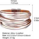 Fesciory Leather Wrap Bracelets for Women, Boho Western Layered Jewelry | Layered leather cuff bracelets, Easy on and off, Boho western style, Daily wear, Gift for women