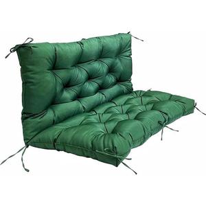 Srutirbo Outdoor Swing Replacement Cushions 3 Seater, Waterproof Porch Swing Cushions with Backrest, 40"x40", for Garden Patio Furniture (Dark Green)
