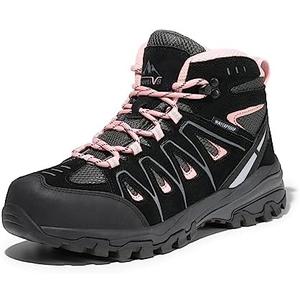 NORTIV 8 Women's Hiking Boots, Size 8.5W, Black/ Pink, SNHB211W-W
