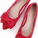TN TANGNEST Women Fashion Bowknot Flats Comfort Pointed Toe Dress Shoes (10.5. Red)