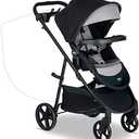 Britax Brook+ Modular Baby Stroller, Ultra-Lightweight Infant and Toddler Stroller with SafeWash Insert and 4 Ways to Stroll, Graphite Onyx