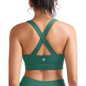 RUNNING GIRL Sports Bra for Women,Molded Cup Strappy Running High Impact Sports Bra with Sewn in Pads, XL