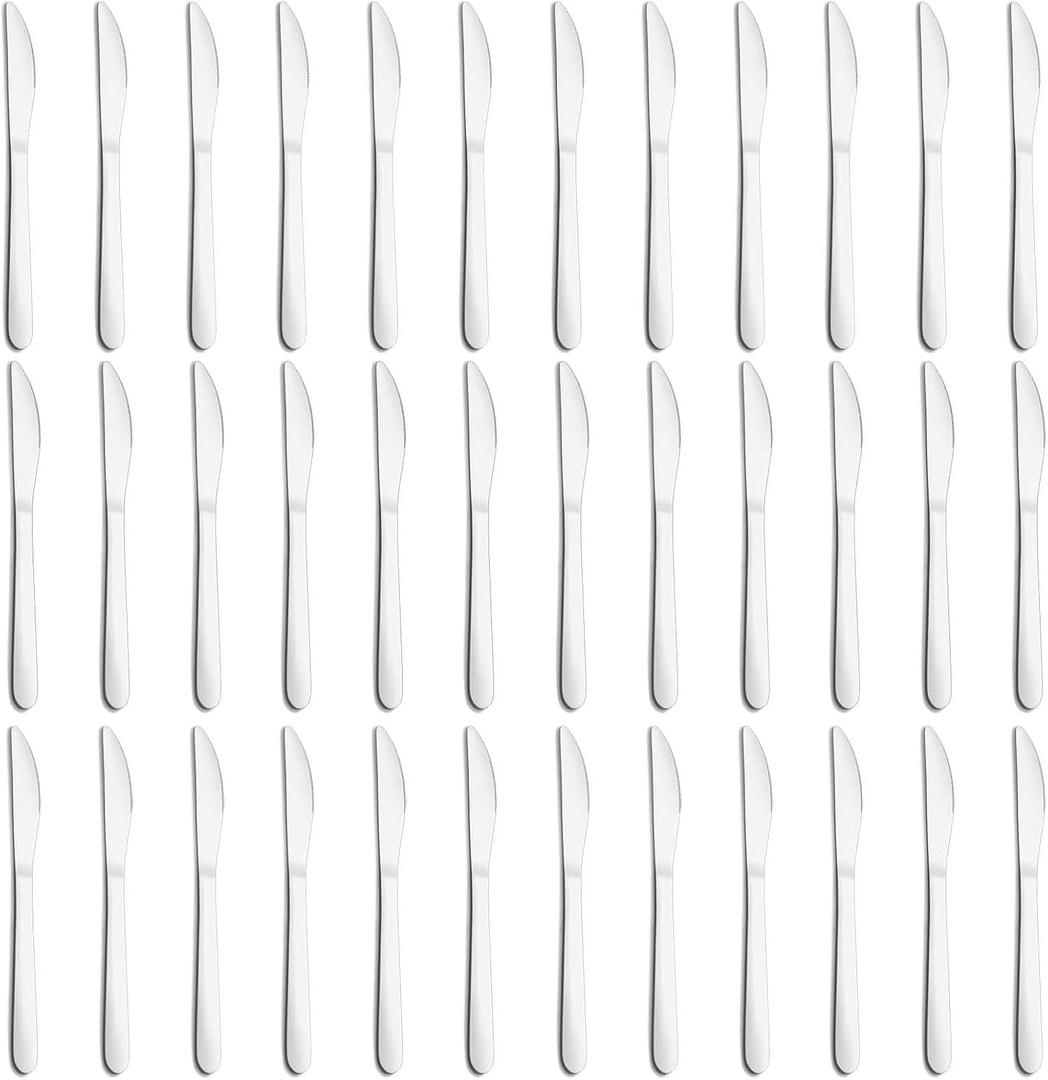 36-Piece Butter Knives, Dinner Knife Set (9 Inches), Food Grade Stainless Steel Table Knife, Knives Silverware for Home/Restaurant/Kitchen, Dishwasher Safe & Mirror Polished