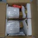 Shenmoyl Vintage Battery Operated Wall Sconce with White Striped Glass Lampshade 5000 mAh Rechargeable Battery Powered Wall Light with Remote Control for Bedside Bedroom Doorway, Set of 2