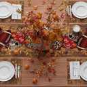 XCHI Fall Football Pumpkin Wood Table Runner Table Decoration for Kitchen Dining Dinner Autumn Home Decor 13x90 Inch