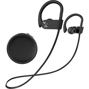 Stiive Bluetooth Headphones, 5.3 Wireless Sports Earbuds IPX7 Waterproof with Mic, Stereo Sweatproof in-Ear Earphones, Noise Cancelling Headsets for Gym Running Workout, 16 Hours Playtime - BlackGrey