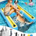 Inflatable Water Ramps,Multi-Use Large Dog Floats Ladder for Pool Boat Dock Lake,Non-Slip One-piece Ramp Mesh Swimming Plank for Adults Children Dogs Up to 240 lbs,Swimming Float Water Toys