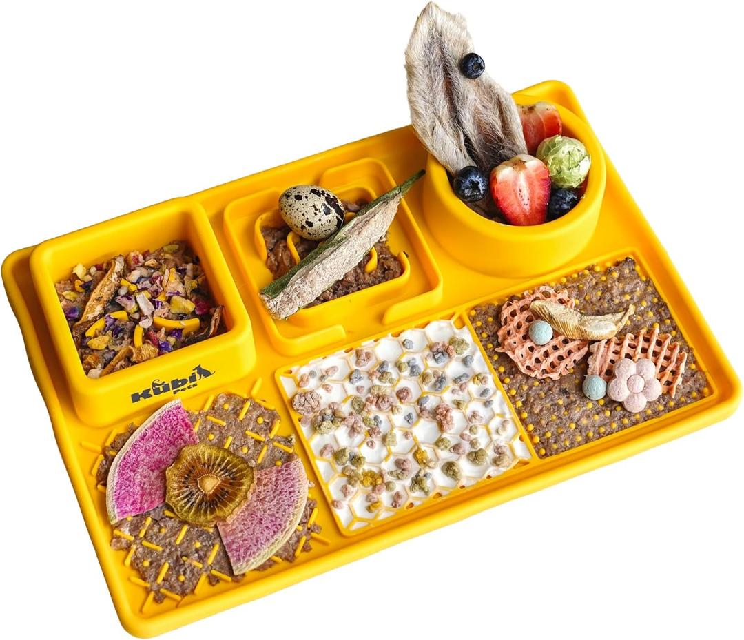 Snack Board Slow Feeder for Dogs Large Enrichment Feeding Board with Mini Bowls & Flat Sections, Perfect for Treats & Meals | Kubi Pets