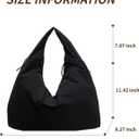 Large Hobo Shoulder Bag for Women Nylon Slouchy Bag Fashion Casual Draped Tote Bag