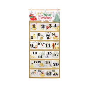 HOWAF Christmas Fabric Advent Calendar, 58 x 128 cm Fillable Advent Calendar 2025, Christmas Countdown Calendar with 24 Large Pockets to Fill Yourself, Hanging Calendar Countdown to Xmas