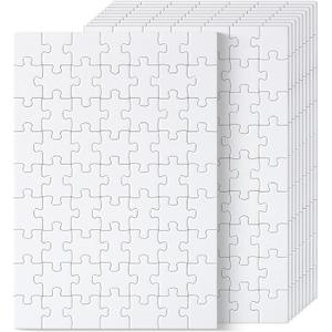 Mr. Pen- Blank Puzzle, 10 Pack, 63 Pieces/Pack, 8.2" x 5.6", White Puzzle, Blank Puzzles to Draw on, All White Puzzle, Blank Puzzle Pieces to Write on, Blank Jigsaw Puzzle Pieces
