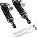 GZYF Pair 400mm Motorcycle Air Shock Absorbers Universal for HONDA for Suzuki for Yamaha for Kawasaki ATV Go Kart Quad Dirt Sport Bikes Black & Silver