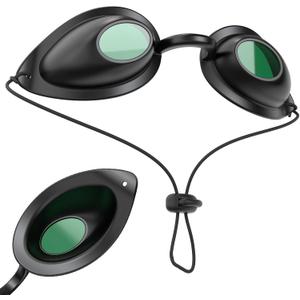 Flexible IPL Goggles Eye Shields - UV Eye Protection Glasses for Skin Therapy, Tanning Bed, Hair Removal, Blocks 200-2000nm Wavelengths, Adjustable Head Strap for Comfort Fit