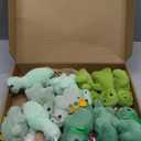 Remuuly 88 Pcs 12 Sets Dinosaur Party Favor Mini Dinosaur Stuffed Animals Bulk Plush Keychains Bracelet Gift Box Sticker for Adopt an Animals Favors Birthday Goodie Bag Supplies Fillers Stuffers