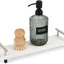 Segbeauty 12x4in Stone Drying Tray for Kitchen Counter, Water Absorbent Fast Drying Diatomaceous Tray, Instant Dry Sink Caddy Countertop Organizer Rack Soap Holder Small Vanity Tray for Bathroom White