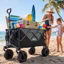PORTAL Beach Wagon, 9" Balloon Wheels, 330 lbs Collapsible Camping Outdoor