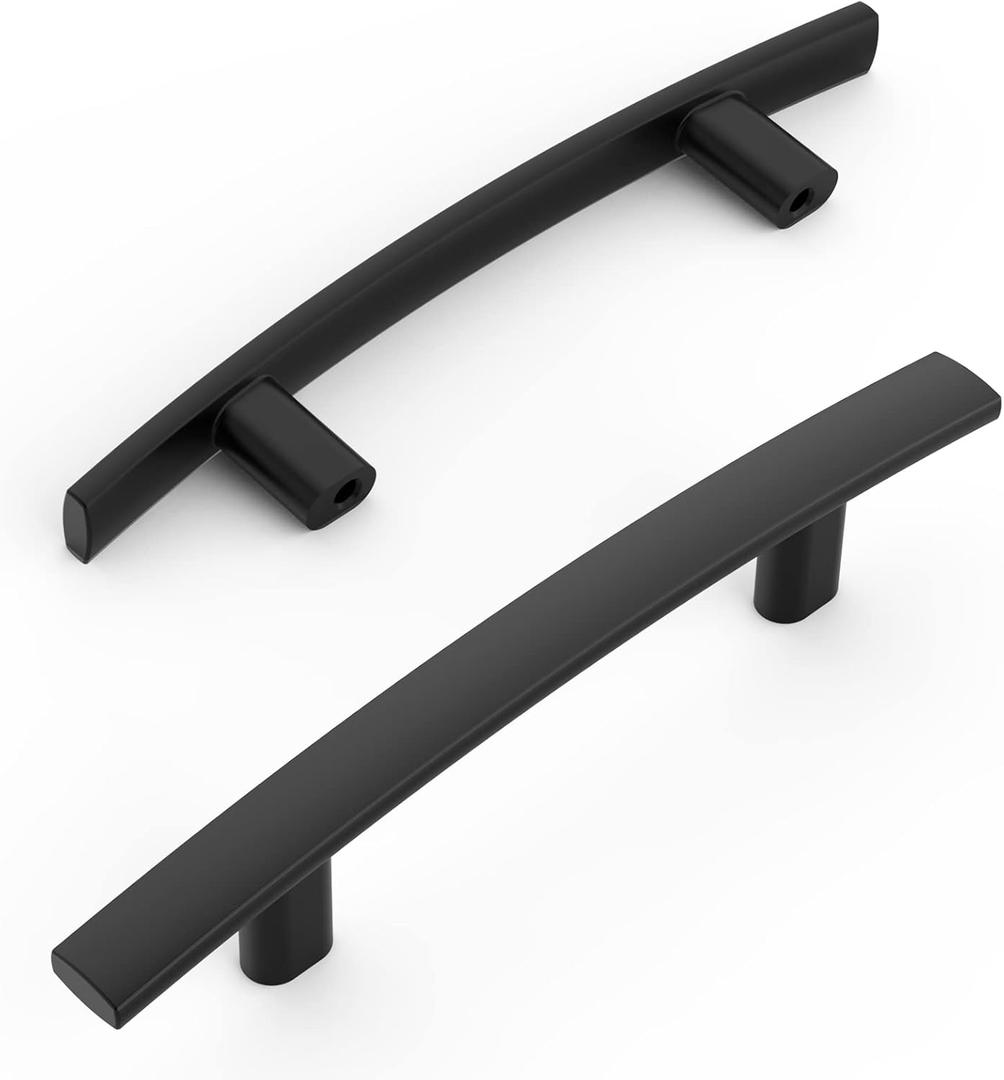 Amerdeco 10 Pack Matte Black 3 Inch(76mm) Hole Centers Kitchen Cabinet Pulls Hardware Kitchen Handles for Cabinets Cupboard Handles Drawer Pulls ZH0003