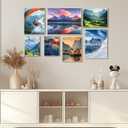 12 x 16 Acrylic Picture Frame, Horizontal/Vertical Clear Photo Frame for Wall with Tape, No Drilling Floating Hanging Frameless Picture Frame, Wall Mount Sign Holder 12x16 for Home, School, Office